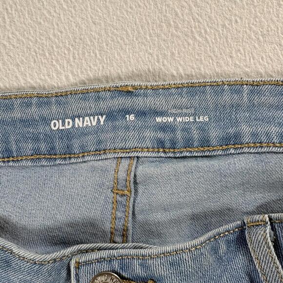 Old Navy Wow Wide Leg Womens 16 High Rise Light Wash Y2K Vintage 90S Jeans - Picture 5 of 9